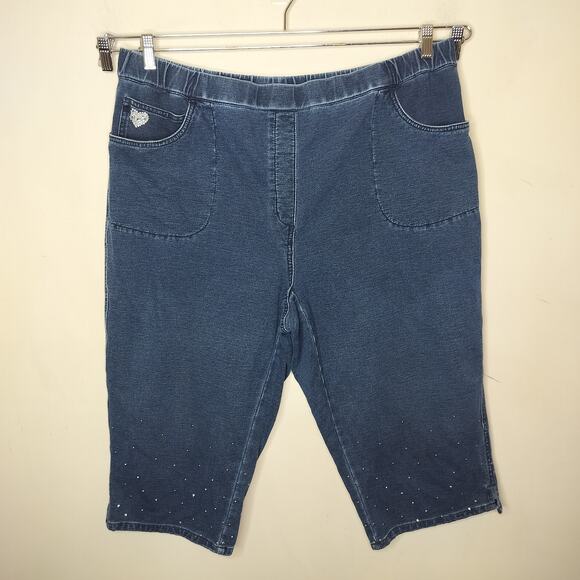 Quacker Factory Dream Jeannes Capri Crop Jean Pants - Picture 1 of 8